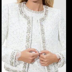 Alice + Olivia LANDON JACKET Off White Size M